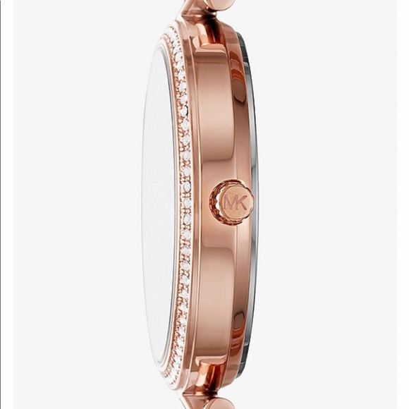 Michael Kors Maci 3 Hand Rose Gold-Tone Watch - Picture 3 of 11